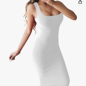 White maxi long dress